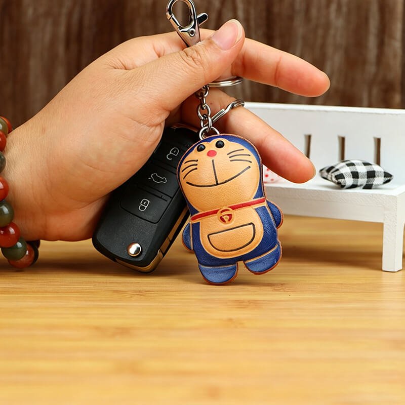 Doraemon Style Leather Bag Charm – Babylon Leather - Babylon LeatherBabylon LeatherLLZ69-Blue