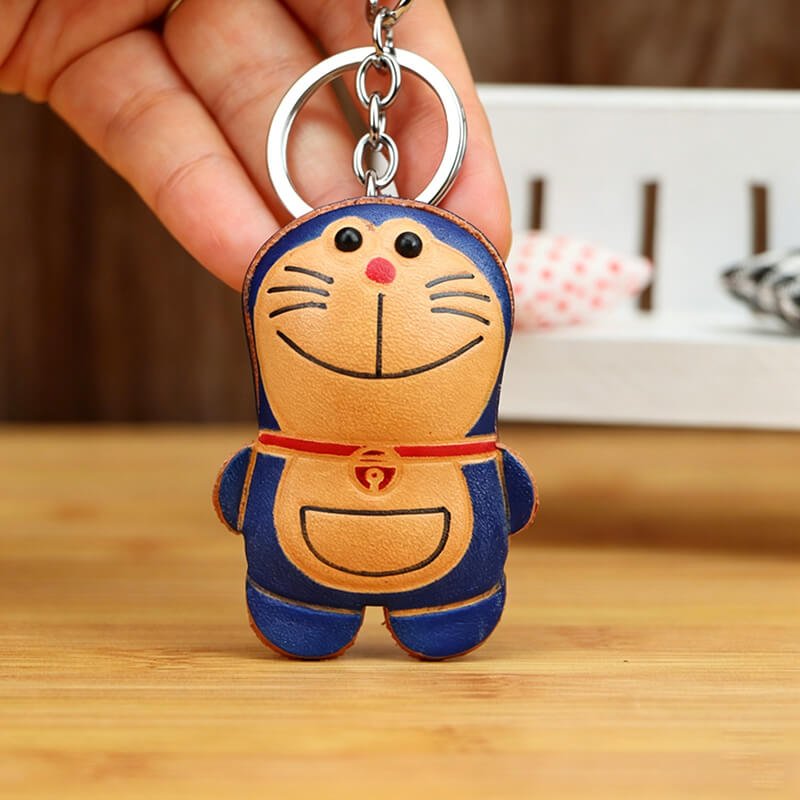 Doraemon Style Leather Bag Charm – Babylon Leather - Babylon LeatherBabylon LeatherLLZ69-Blue