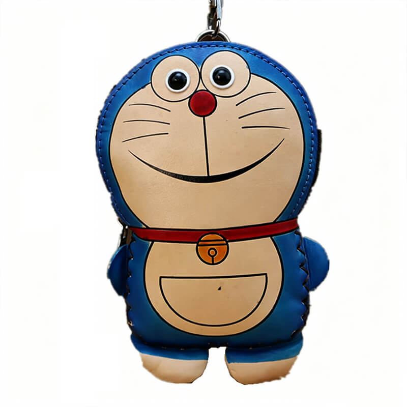 Doraemon Style Leather Coin Purse – Babylon Leather - Babylon LeatherBabylon LeatherLLZ82-Blue