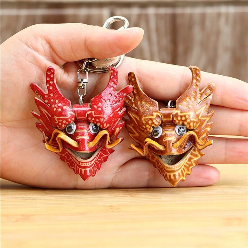 Dragon Head Leather Bag Charm – Babylon Leather - Babylon LeatherBabylon LeatherLLZ124-Brown