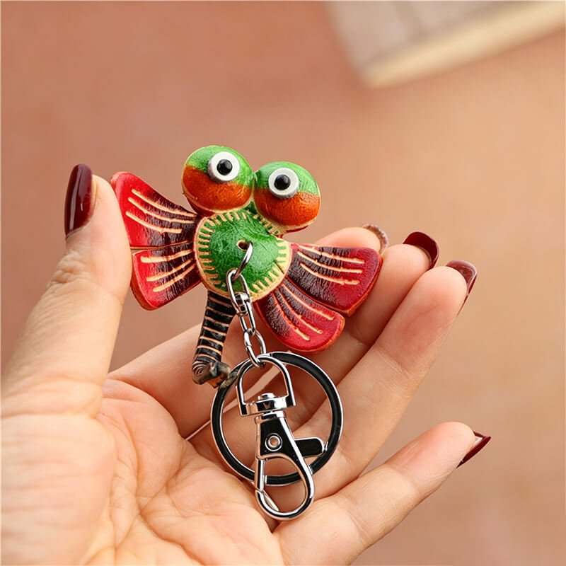Dragonfly Leather Bag Charm – Babylon Leather - Babylon LeatherBabylon LeatherLLZ92-Red