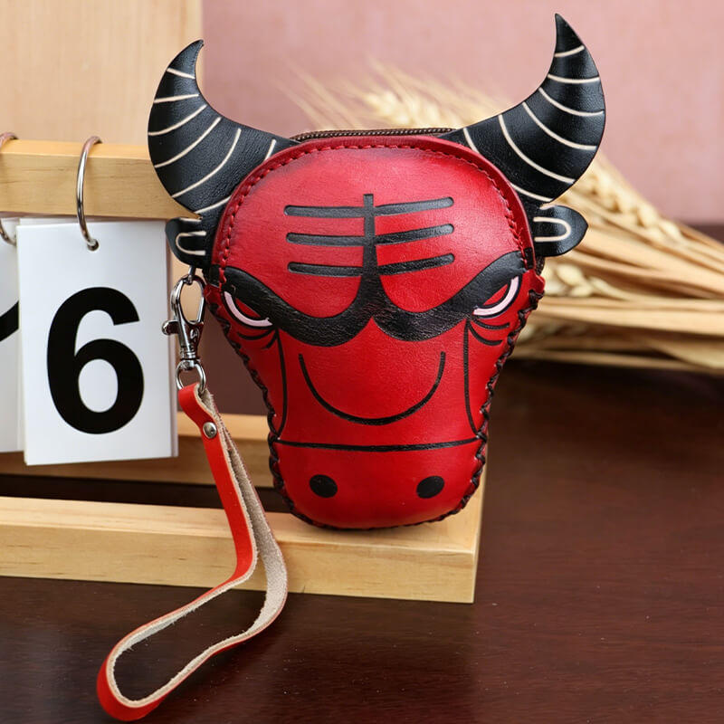 Little Bull Head-Shaped Leather Coin Purse – Babylon Leather
