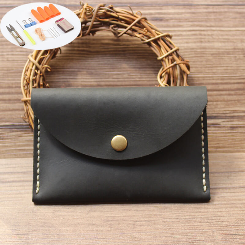Mini Coin & Card Purse Crazy Horse Leather DIY Kit – Babylon Leather