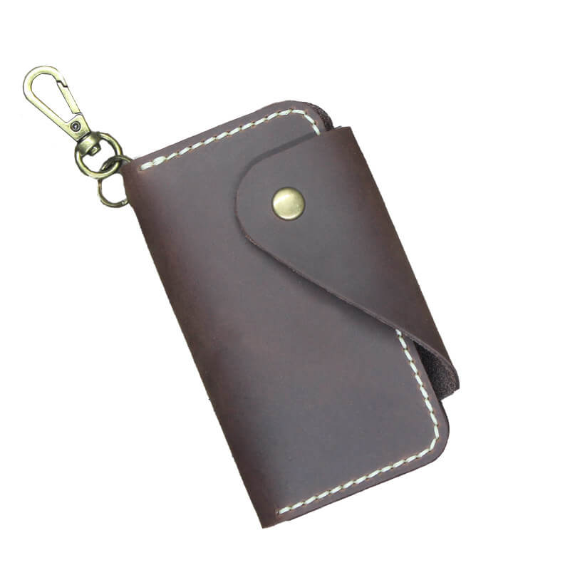 Car Key Pouch with Hook Crazy Horse Leather DIY Kit – Babylon Leather