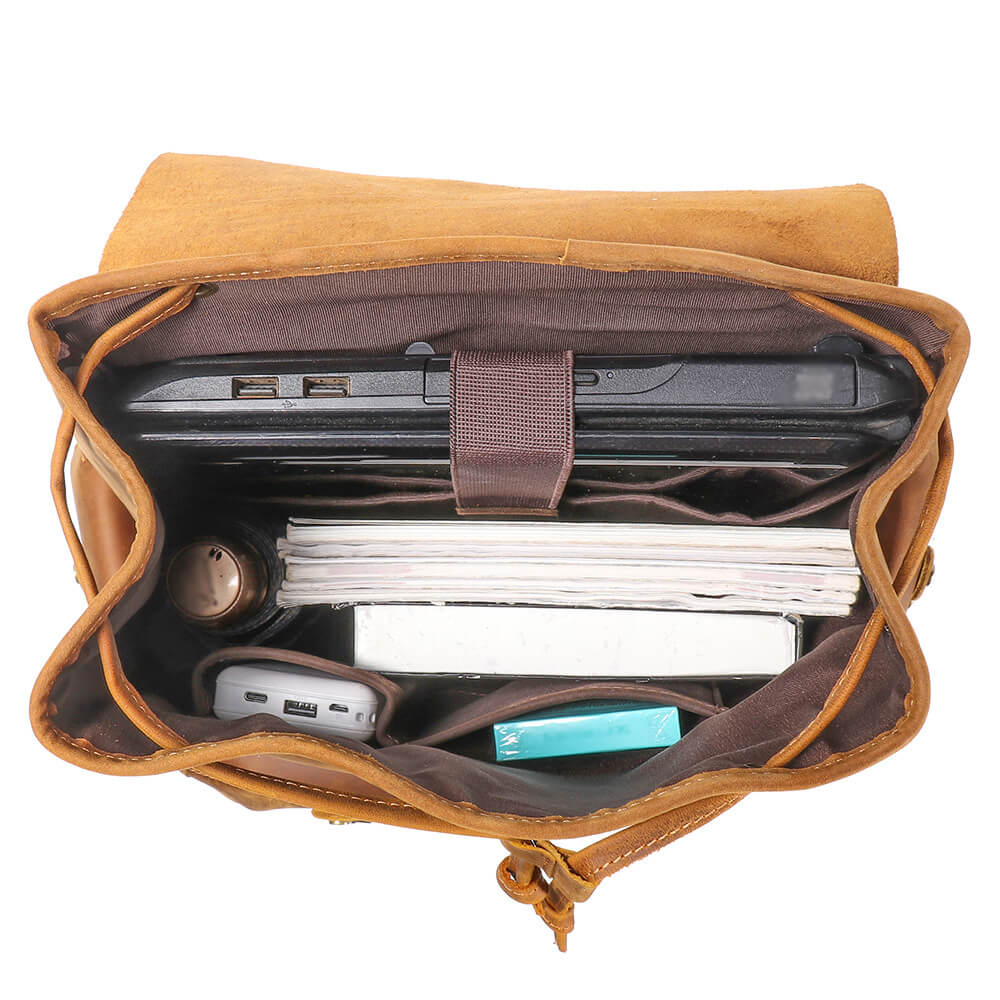 Everyday Men’s Casual Travel Leather Backpack – Babylon Leather - Babylon LeatherBabylon LeatherLJ036 - Coffee