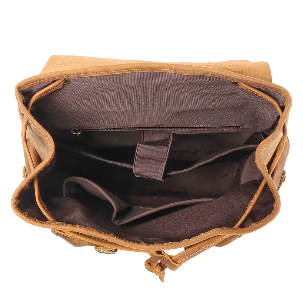 Everyday Men’s Casual Travel Leather Backpack – Babylon Leather - Babylon LeatherBabylon LeatherLJ036 - Coffee