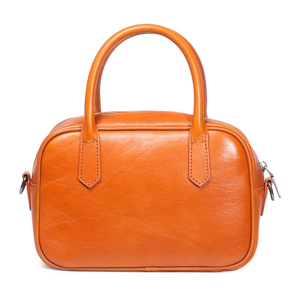 Everyday Style Compact Top - Grain Leather Handbag – Babylon Leather - Babylon LeatherBabylon LeatherLJ150-Coffee