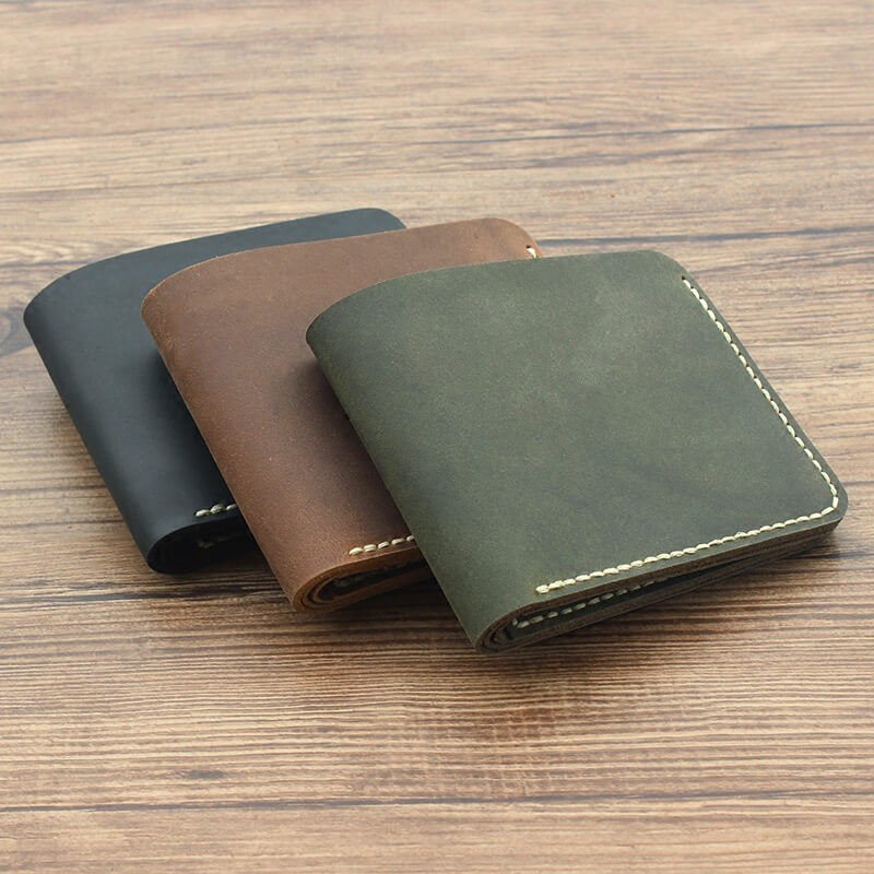Dual-Bill Short Wallet Crazy Horse Leather DIY Kit – Babylon Leather