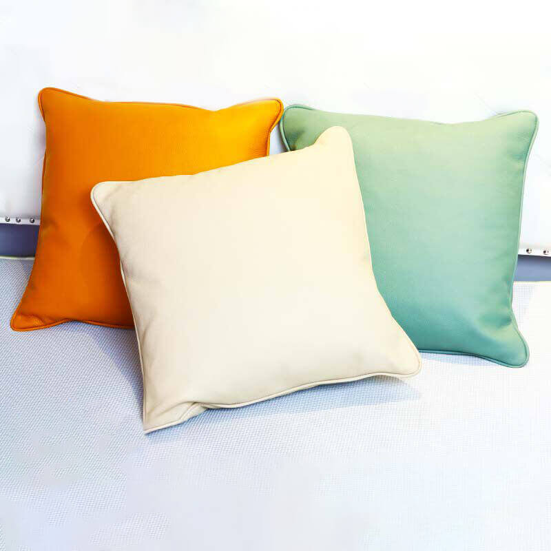 Modern Minimalist Top Grain Cowhide Leather Cushion Cover