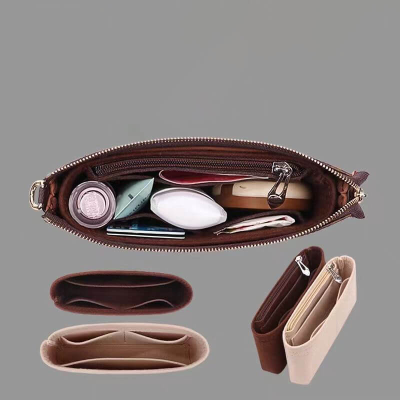 Fabric Bag Insert Organizer Set for LV Multi Pochette Bags L/S - Babylon LeatherBabylon LeatherQZ19-Khaki-Small-Minimalist