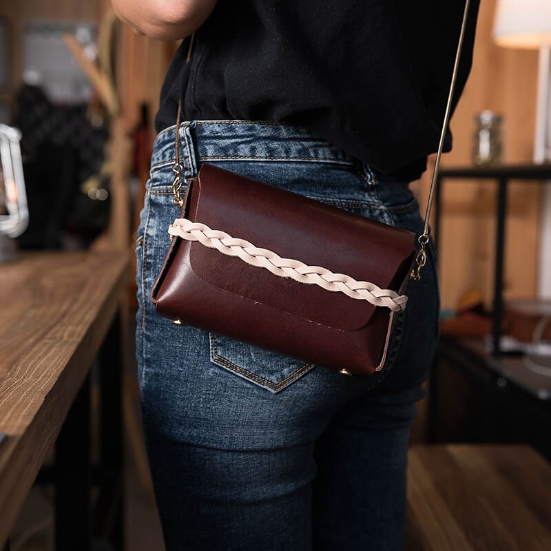Fashion Minimalistic Shouler Bag DIY Leathercraft Kit – Babylon Leather - Babylon LeatherBabylon LeatherLZ36 - Coffee - Italian Veg Tan Leather