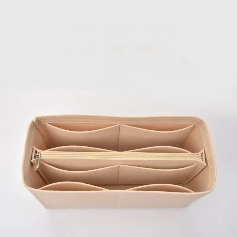 Felt Bag Insert Organizer for Carryall-Style Bags - Babylon LeatherBabylon LeatherQZ02-Beige-27*10*15cm-Center Zipper