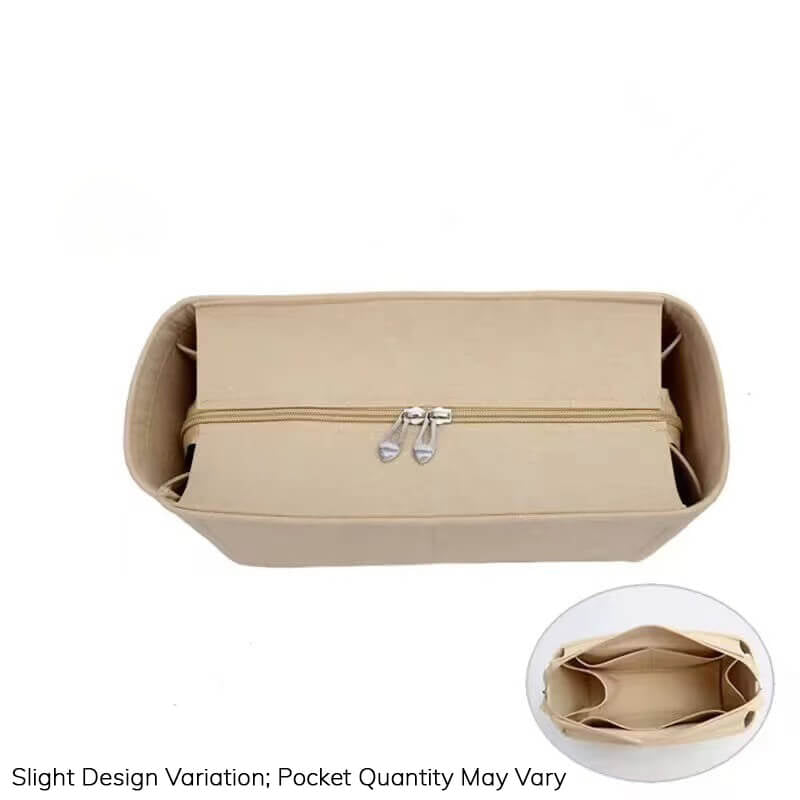 Felt Bag Insert Organizer for Carryall-Style Bags - Babylon LeatherBabylon LeatherQZ02-Beige-Small-With Lid