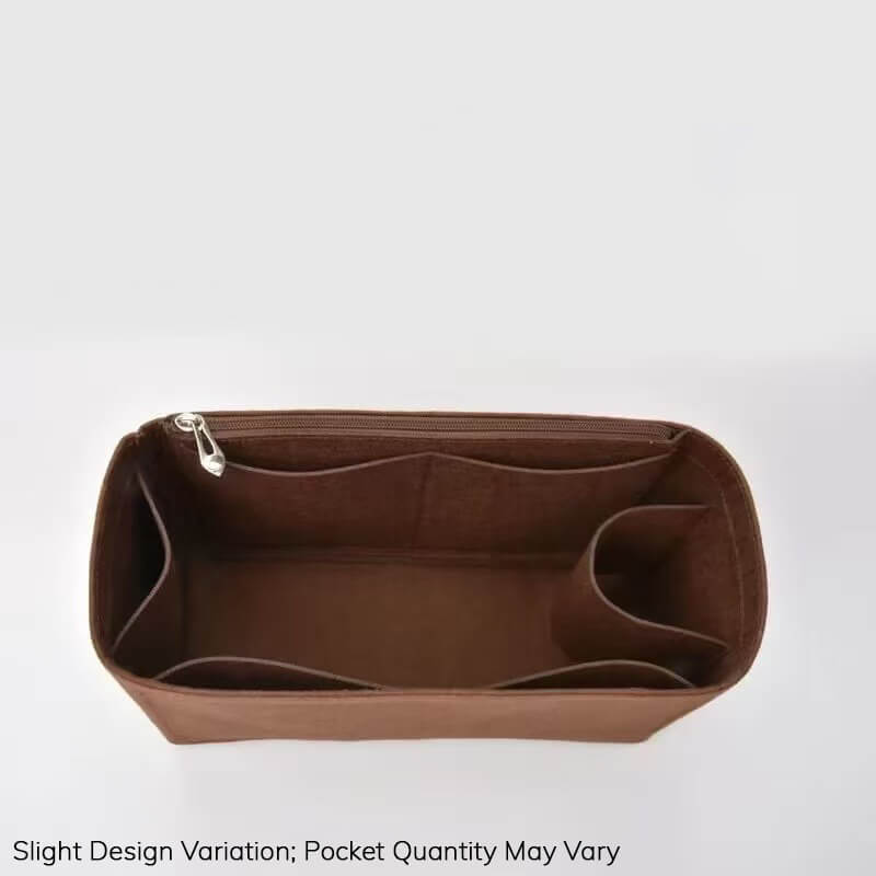 Felt Bag Insert Organizer for Carryall-Style Bags - Babylon LeatherBabylon LeatherQZ02-Coffee-Small-Side Zipper