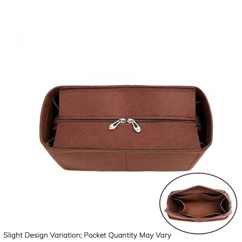 Felt Bag Insert Organizer for Carryall-Style Bags - Babylon LeatherBabylon LeatherQZ02-Coffee-Small-With Lid