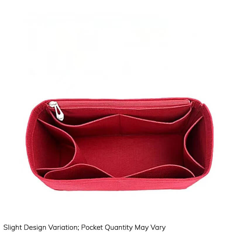 Felt Bag Insert Organizer for Carryall-Style Bags - Babylon LeatherBabylon LeatherQZ02-Wine Red-Small-Side Zipper