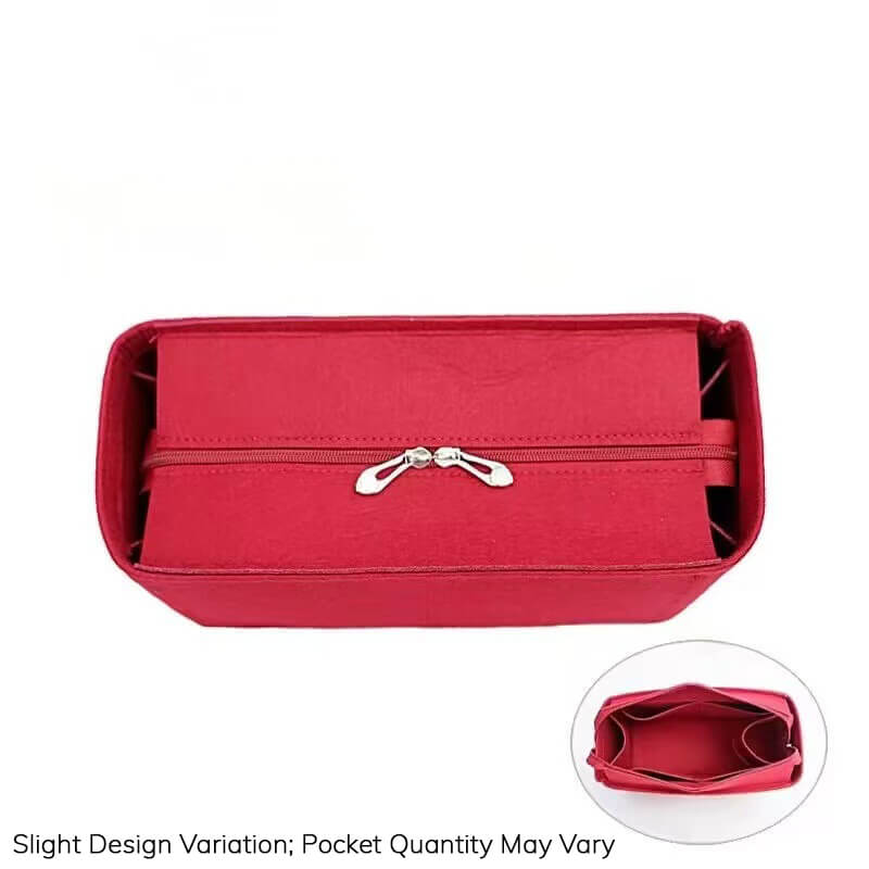 Felt Bag Insert Organizer for Carryall-Style Bags - Babylon LeatherBabylon LeatherQZ02-Wine Red-Small-With Lid
