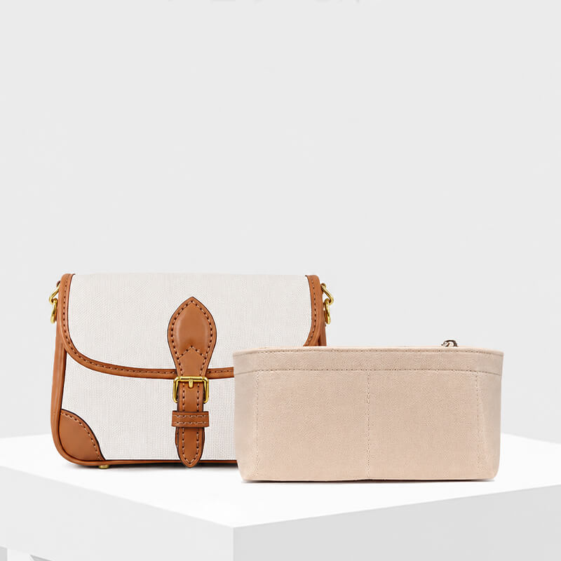 Felt Bag Insert Organizer for Diane-Style Baguette Bags - Babylon LeatherBabylon LeatherQZ07-Beige