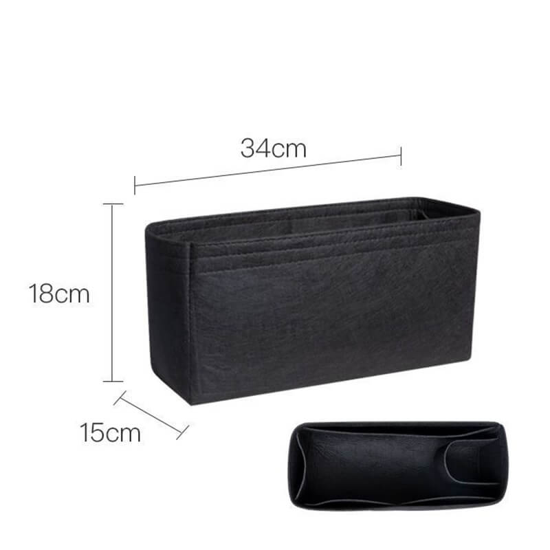 Felt Bag Insert Organizer for Garden Party 30/36-Style Bags - Babylon LeatherBabylon LeatherQZ04-Black-36-inch-Single Zipper + Bottle Holder