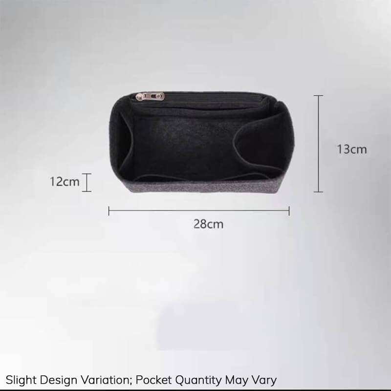 Felt Bag Insert Organizer for Lindy-Style Bags - Babylon LeatherBabylon LeatherQZ09-Black-12*28*13cm-Side Zipper
