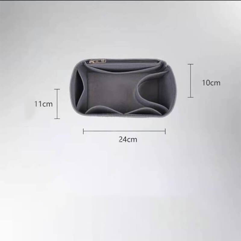 Felt Bag Insert Organizer for Lindy-Style Bags - Babylon LeatherBabylon LeatherQZ09-Grey-11*24*10cm-Side Zipper