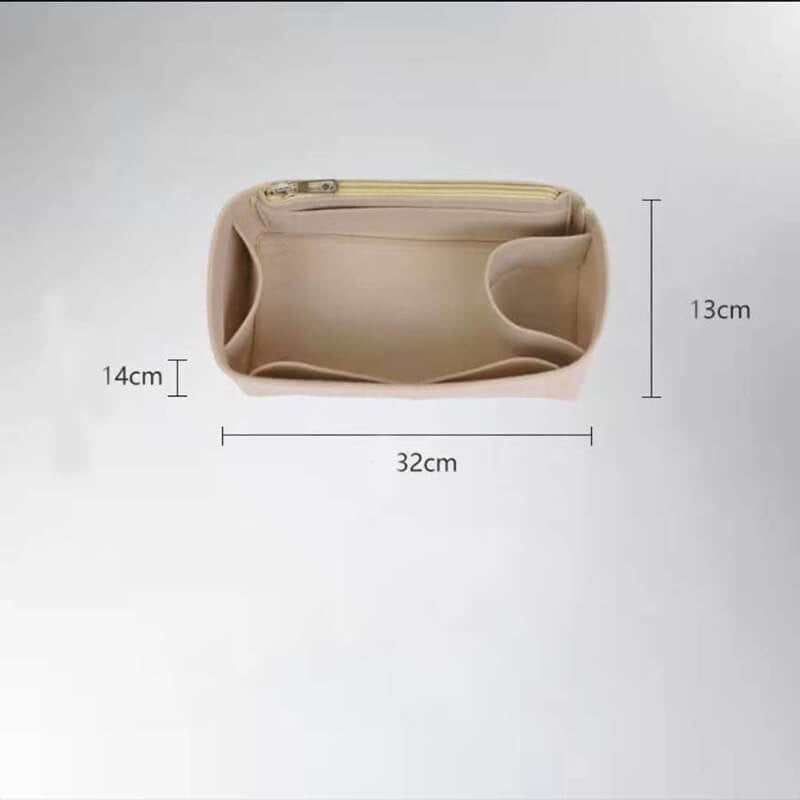 Felt Bag Insert Organizer for Lindy-Style Bags - Babylon LeatherBabylon LeatherQZ09-Khaki-14*32*13cm-Side Zipper