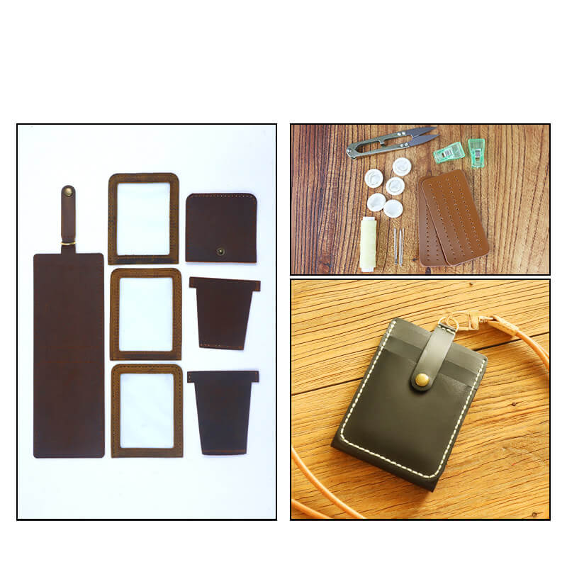 Lanyard ID Badge Holder Crazy Horse Leather DIY Kit – Babylon Leather