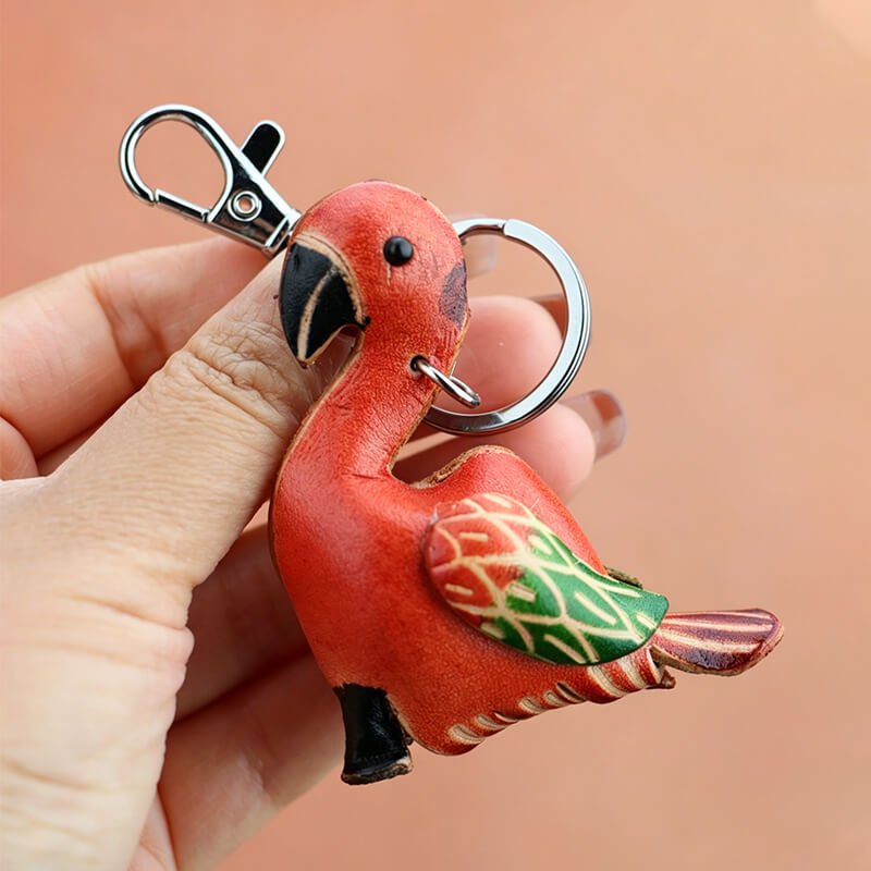 Flamingo Leather Bag Charm – Babylon Leather - Babylon LeatherBabylon LeatherLLZ85-Orange