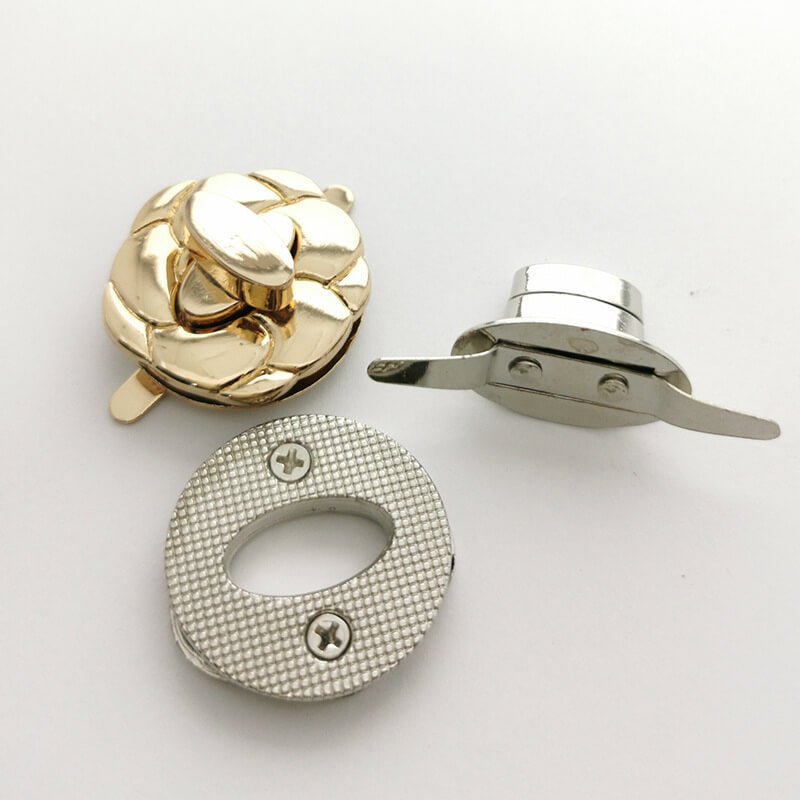 Flower Turn Lock Clasp - Babylon Leather - Babylon LeatherBabylon LeatherJY17-Gold