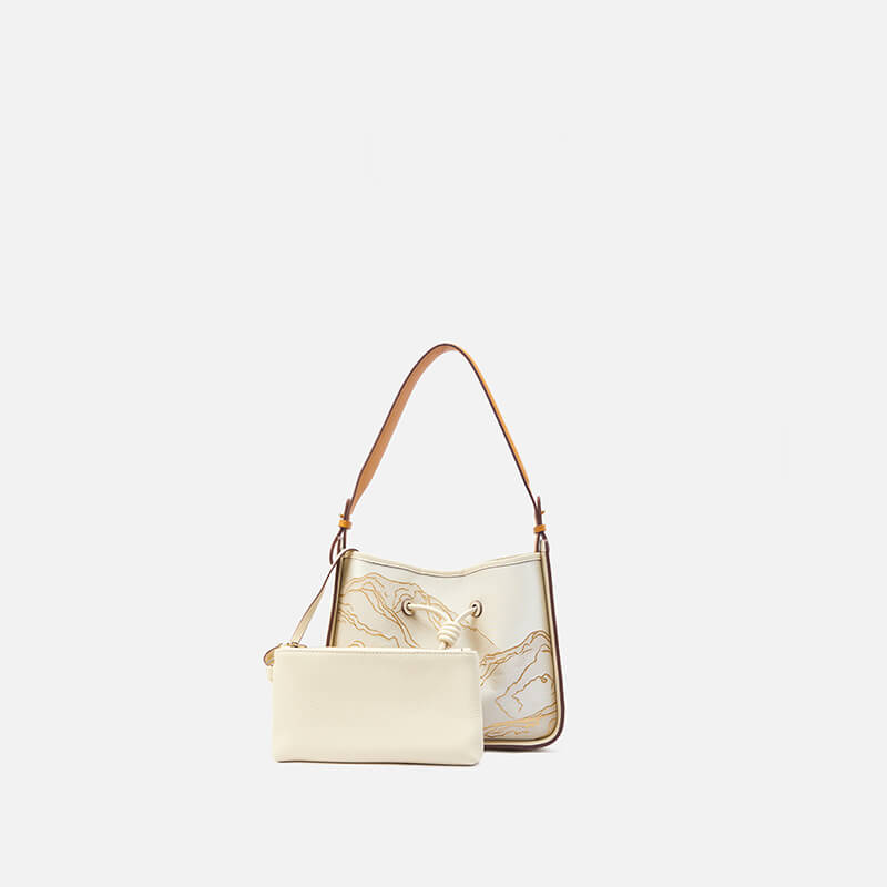 Flowing Ease Leather and Silk Tote Bag – Babylon Leather - Babylon LeatherBabylon LeatherTX173-White