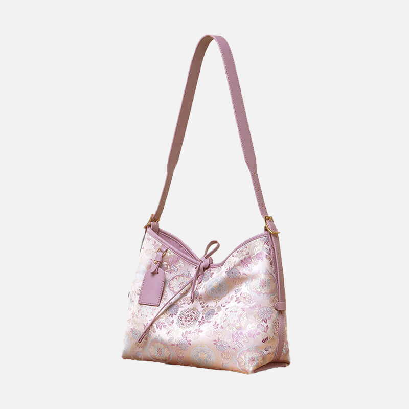 Flowing Ease Silk Shoulder Tote Bag – Babylon Leather - Babylon LeatherBabylon LeatherTX172-Purple