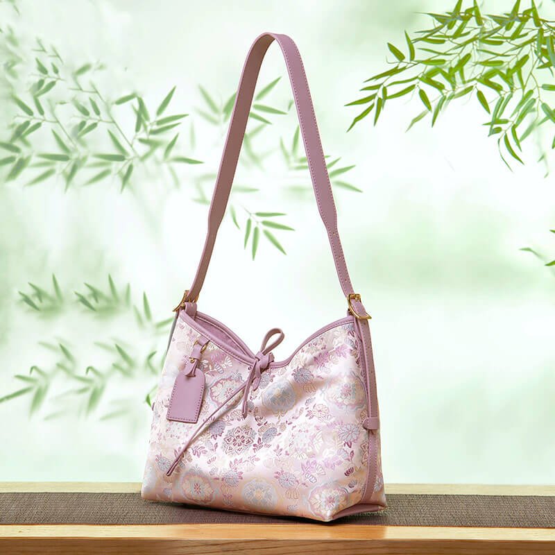Flowing Ease Silk Shoulder Tote Bag – Babylon Leather - Babylon LeatherBabylon LeatherTX172-Purple