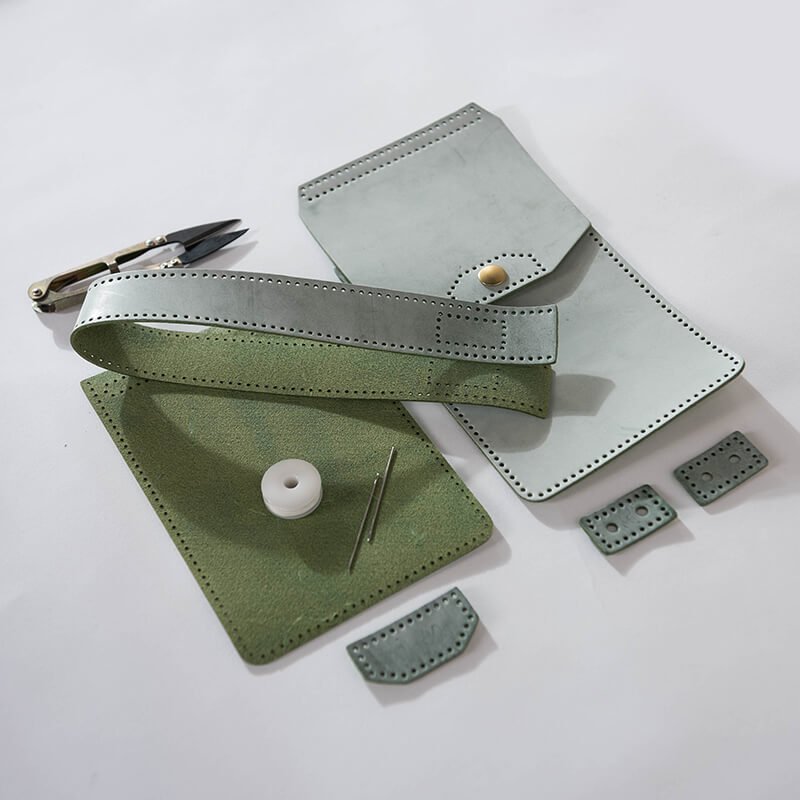 Fog Wax Leather Square Bag DIY Craft Kit – Babylon Leather - Babylon LeatherBabylon LeatherLZ51 - Green - Fog Wax Leather