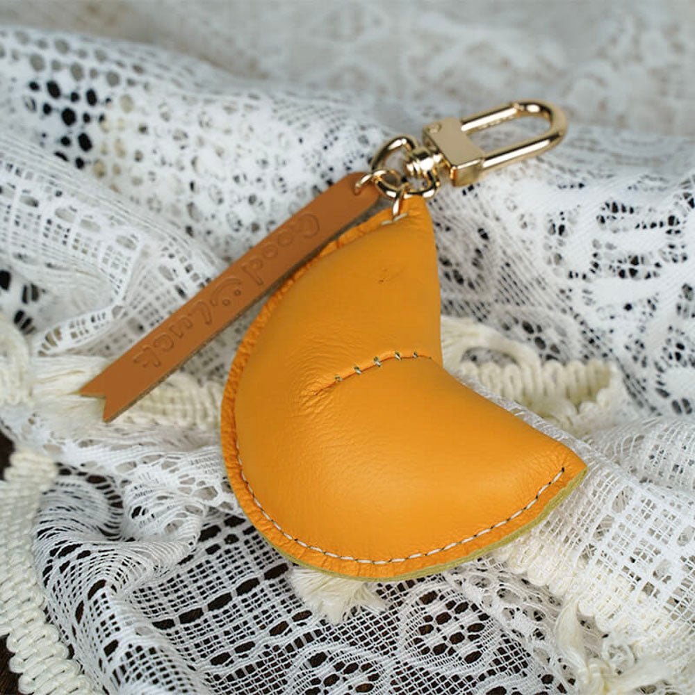 Fortune Cookie Shape Leather Charm – Babylon Leather - Babylon LeatherBabylon LeatherLL71-Yellow