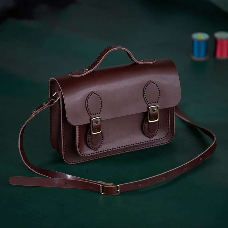 Full Grain Leather Satchel Bag DIY Kit – Babylon Leather - Babylon LeatherBabylon LeatherLZ52 - Black - Waxed Leather