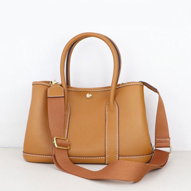 Garden Party Leather Tote Bag DIY Kit – Babylon Leather - Babylon LeatherBabylon LeatherSY05 - Caramel & White - Large - White