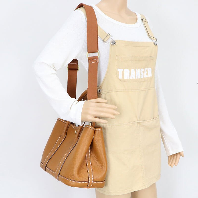 Garden Party Leather Tote Bag DIY Kit – Babylon Leather - Babylon LeatherBabylon LeatherSY05 - Caramel & White - Large - White