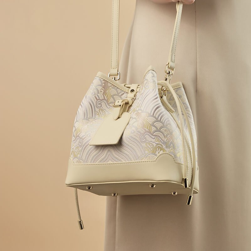 Gathered Grace Leather and Silk Handbag – Babylon Leather - Babylon LeatherBabylon LeatherTX168-Light Yellow