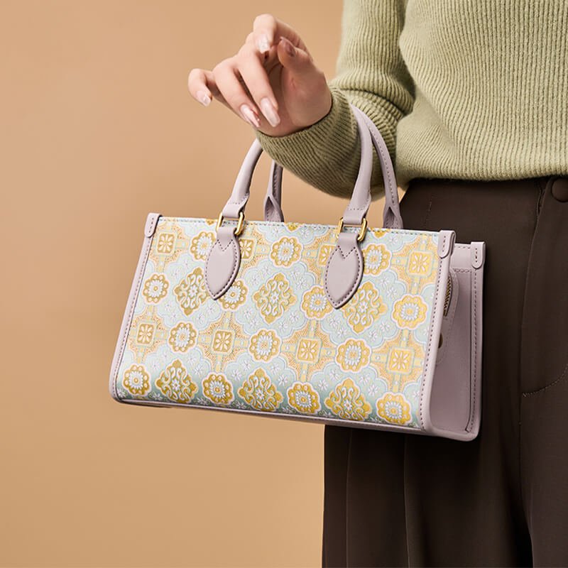 Gentle Awakening Leather and Silk Handbag – Babylon Leather - Babylon LeatherBabylon LeatherTX069-Purple