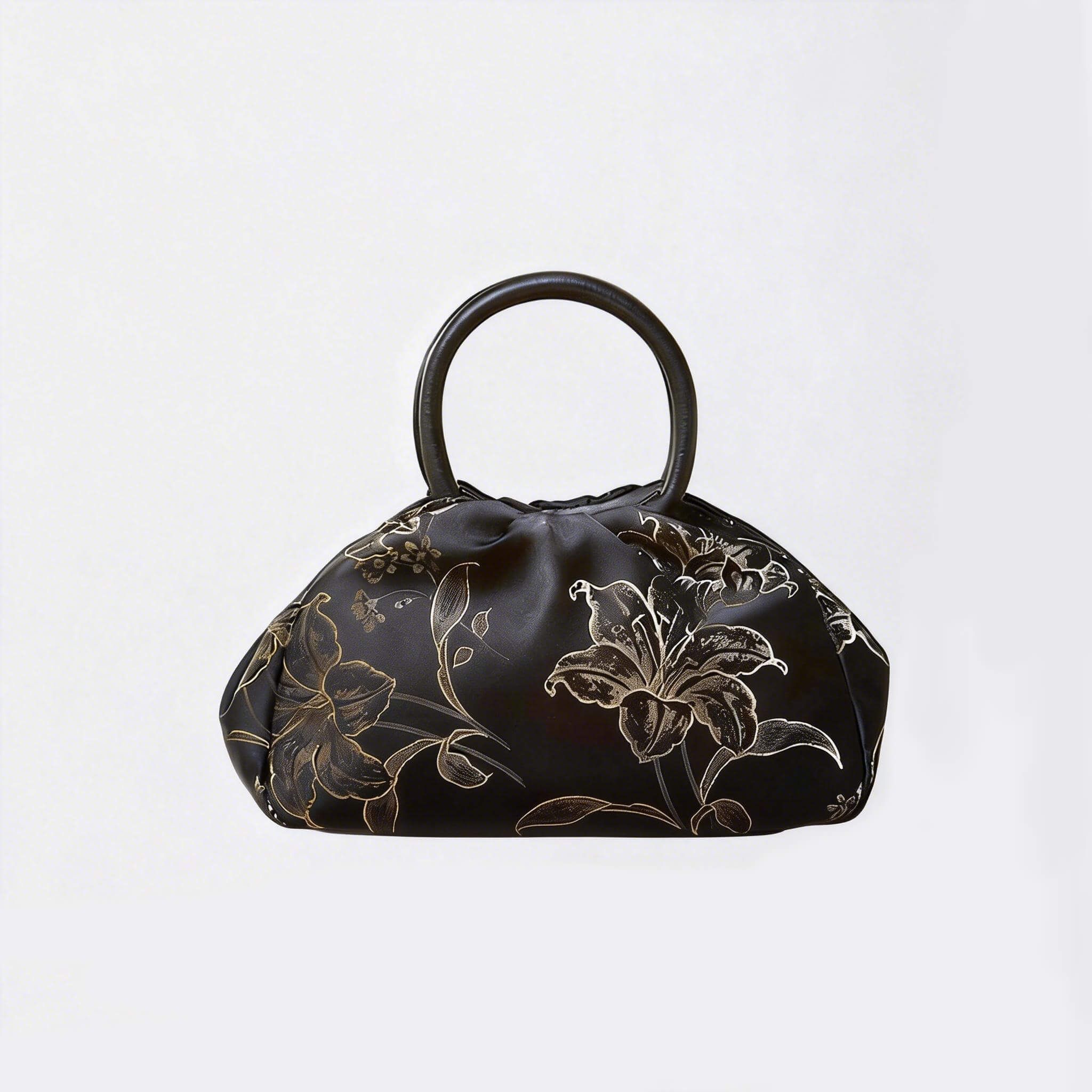Gentle Bloom Silk Crossbody Handbag – Babylon Leather - Babylon LeatherBabylon LeatherTX161-Black