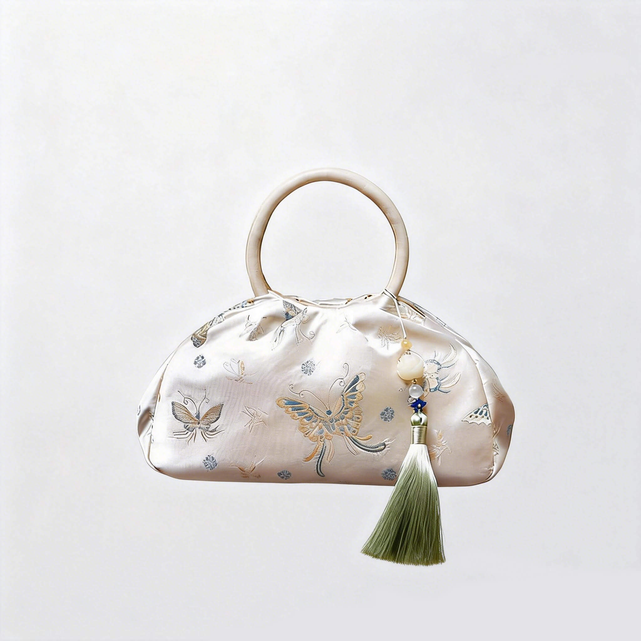 Gentle Bloom Silk Shoulder Handbag – Babylon Leather - Babylon LeatherBabylon LeatherTX162-Light Yellow