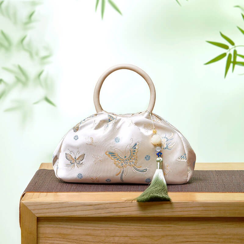 Gentle Bloom Silk Shoulder Handbag – Babylon Leather - Babylon LeatherBabylon LeatherTX162-Light Yellow