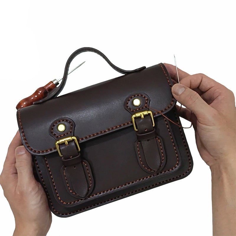 Genuine Leather Cambridge bag Crossbody Shoulder Bag DIY Kit – Babylon Leather - Babylon LeatherBabylon LeatherFJ03 - Green