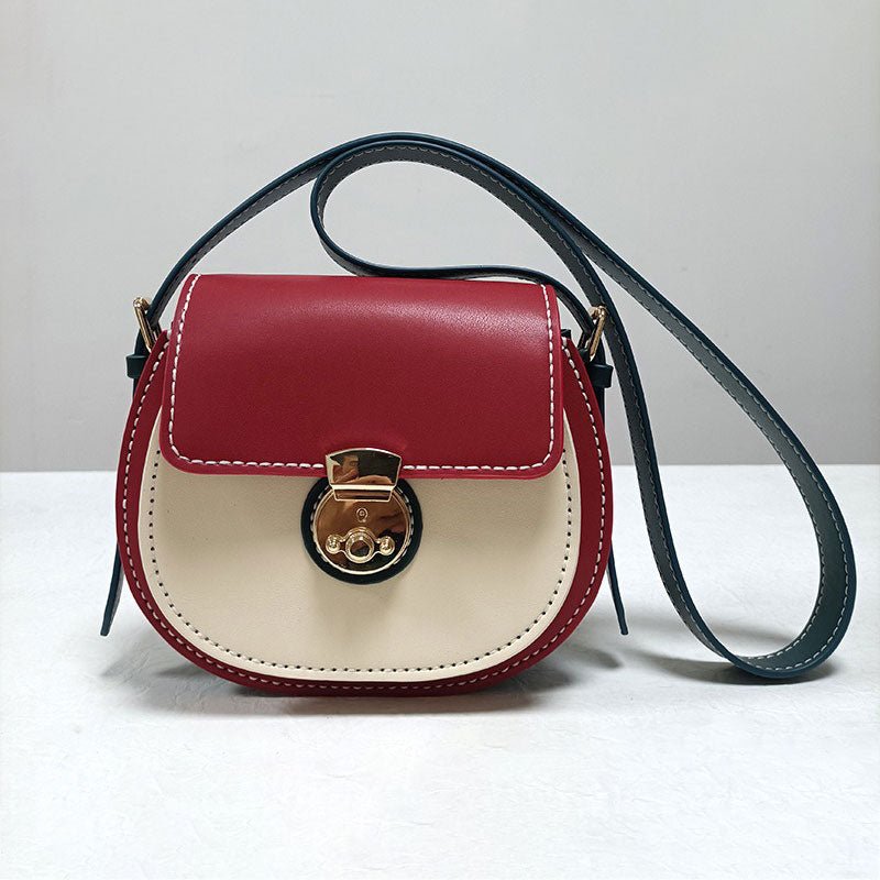 Genuine Leather Colorful Saddle Shoulder Bag DIY Kit – Babylon Leather - Babylon LeatherBabylon LeatherFJ07 - Red & White
