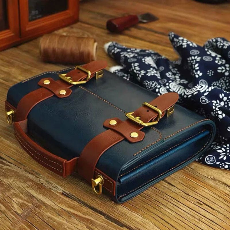 Genuine Leather Messenger Bag DIY Kit – Babylon Leather - Babylon LeatherBabylon LeatherFJ06-Blue