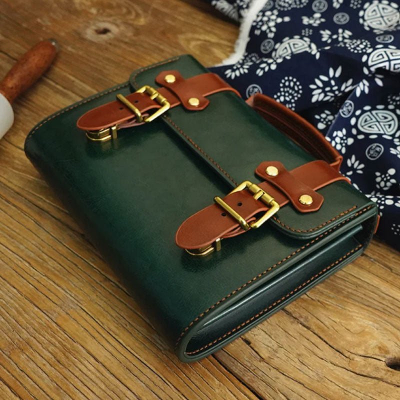 Genuine Leather Messenger Bag DIY Kit – Babylon Leather - Babylon LeatherBabylon LeatherFJ06-Green