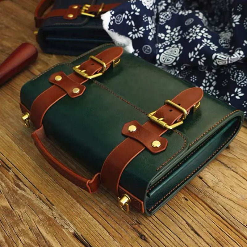 Genuine Leather Messenger Bag DIY Kit – Babylon Leather - Babylon LeatherBabylon LeatherFJ06-Green