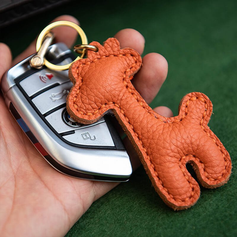 Giraffe Cartoon Keychain DIY Leather Kit – Babylon Leather - Babylon LeatherBabylon LeatherLZ66-Grey