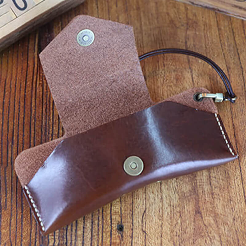 Glasses Case with Lanyard Veg Tanned Leather DIY Kit – Babylon Leather - Babylon LeatherBabylon LeatherCY12-Coffee