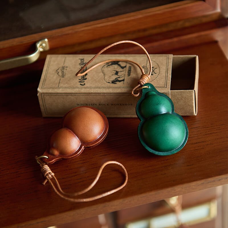 Gourd Leather Bag Charm – Babylon Leather - Babylon LeatherBabylon LeatherLZ94-Green